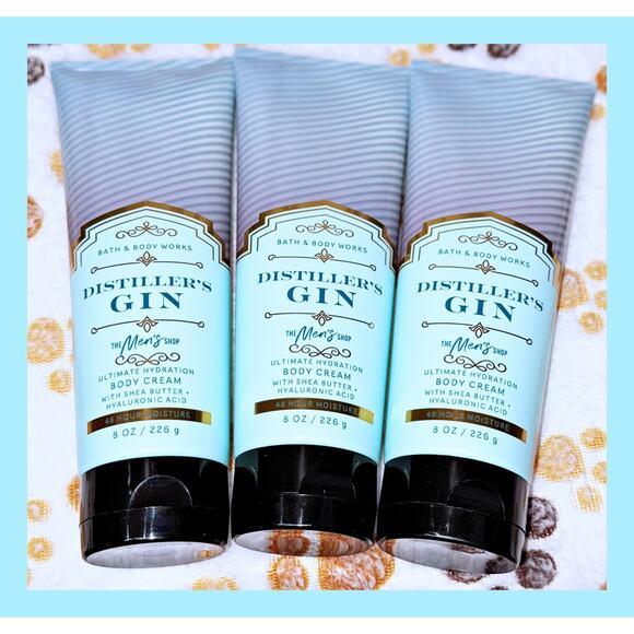 Bath & Body Works Distiller's Gin Men's Shop Ultimate Hydration Body Cream x3 - Picture 1 of 4